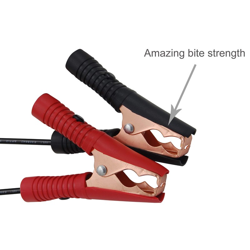 SCCKE 3.3FT 14AWG Battery Alligator Crocodile Clip to 2 SAE