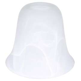 White Glass Lamp Shade Replacement, Alabaster Bell Glass Shade Replacement 1 5/8 Fitter Glass Shade Opening for E26 Base Light Glass Shades for Light Fixtures, Table Lamp Wall Sconce Pendant Light