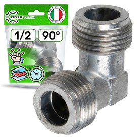 Fitting 1/2 Inch Angle 90° for Outdoor / Outdoor Gas Connection with Seal Stop - Made in Italy - Warranty 5 Years ONIX TECH