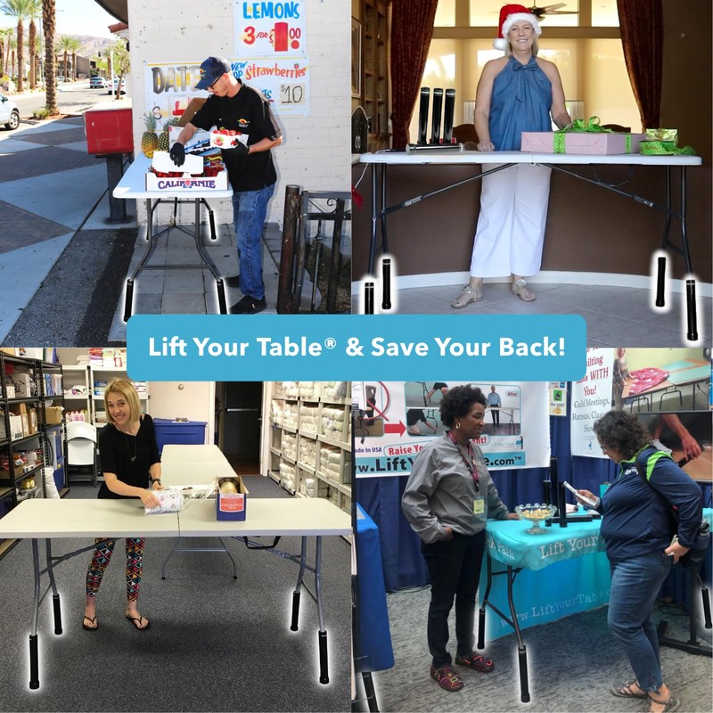 Lift Your Table® Folding Table Risers - Counter Height (Movable