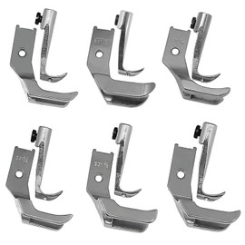 Fbshicung 6SET Piping Walking Presser feet Compatible with CONSEW 206RB 225 226R JUKI LU-562/563/1508 Single Needle Industrial Machine Walking Foot(S32 1/8+3/16+1/4+5/16+3/8+1/2)