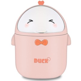 TUHNHGD Mini Rubbish Bin with Lid, Cute Cartoon Table Rubbish Bin, Mini Table Rubbish Bin with Lid, Portable Boxes, Small Boxes for Home, Office, Living Room, Office (Pink)