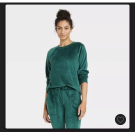 Target New Womens Soft Pajama Top Size XS Green Long sleeve Stars Above