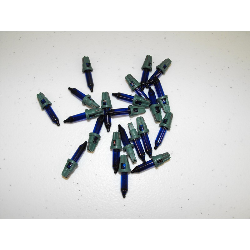 20x Mini 2.5 Volt .435 Watt Blue Christmas Glass Incandescent