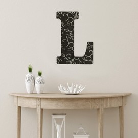 COLLECTIVE HOME - Metal Letters for Wall Decor, 13.75" Black Embossed Metal Alphabet, Antique Wall Decor, Farmhouse Wall Haning Signs, Rustic Letters for Home Bedroom Office (L)