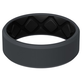 Egnaro Men's Silicone Rings, 7.5mm Wide 2.5mm Thick Rubber Bands For Him, Ergonomic Beveled Edge Two Tone Waterproof Workout Accessories