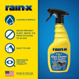 Rain-X Rain-X 5071268 2-in-1 Glass Cleaner and Rain Repellant, 23 oz. (Pack of 1) - Provides a Streak-Free Clean for Automotive Glass While Preventing Sleet, Snow, Ice, and Road Spray Build Up