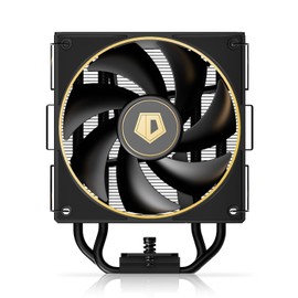 ID-COOLING FROZN A410 GDL Limited Edition CPU Cooler, 2x120mm FDB Fans in Push-Pull Configuration, 100% RAM Clearance, Black Air Cooler with Golden Lines Decorated, Support Intel and AMD Sockets