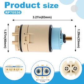 RP70538/RP73625 Single Function Pressure Balance Cartridge Replacement, Compatible with Peerless/Delta Shower Cartridge Replacement Single Handle Tub and Showers Faucet (RP73625 Check Valve Included)