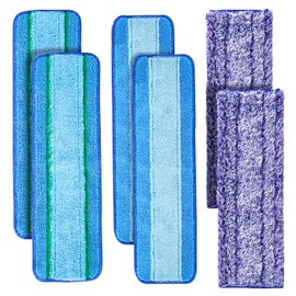 AQSFXYD 6 Pack Mop Replacement Pads Compatible with Bona Mop Washable and Reusable, Suitable for Various Texture Floors(2 Microfiber Cleaning Pads + 2 Deep Clean Pads + 2 Dusting Pads)