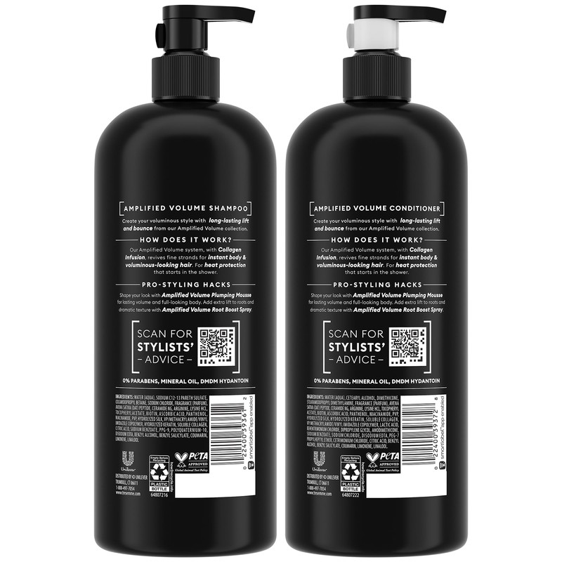 TRESemmé Shampoo and Conditioner Set, Amplified Volume + Collagen Infusion,