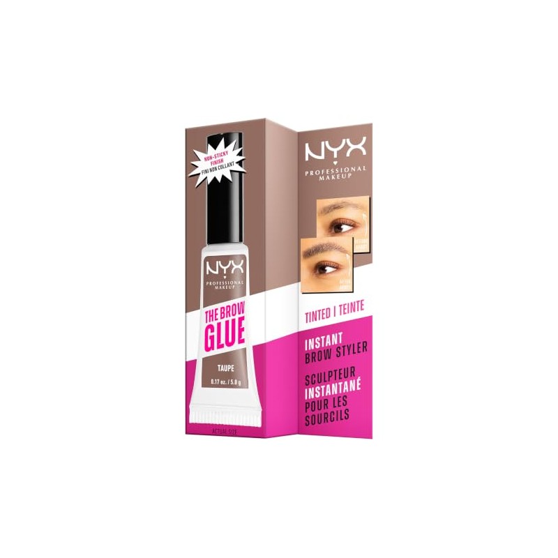 NYX Professional Makeup The Brow Glue, Tinted Eye Brow Gel,