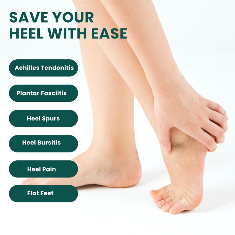Welnove Heel Cushion Pads Plantar Fasciitis Support Achilles Tendonitis