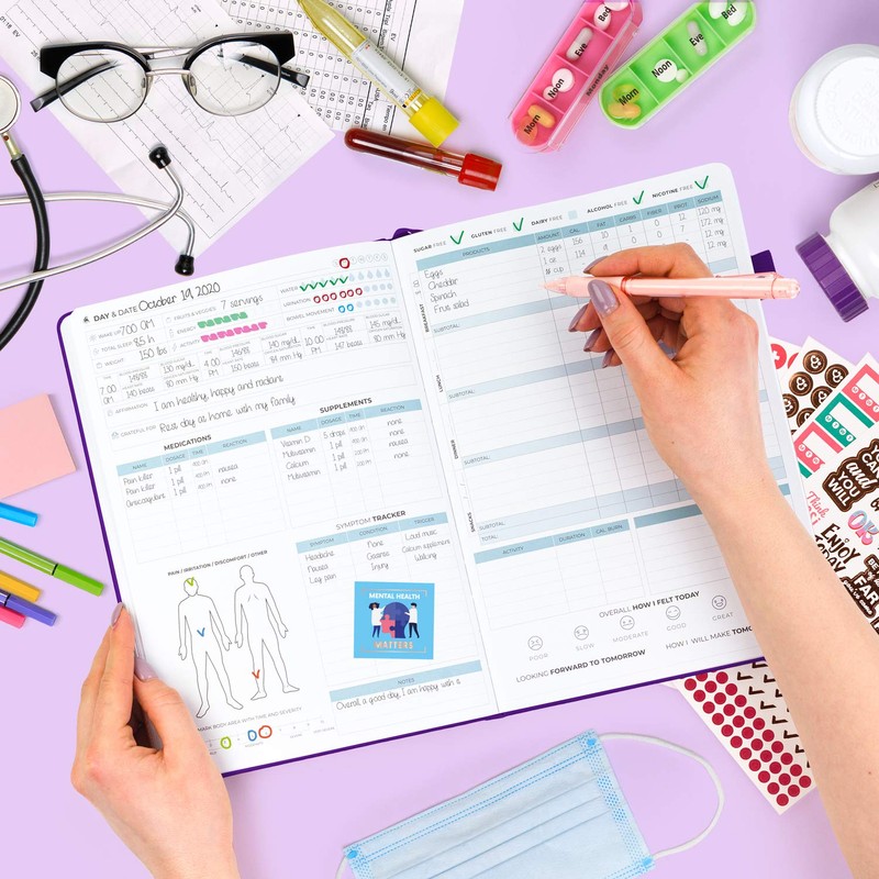 Clever Fox Medical Planner Daily – Health Diary Notebook, Wellness