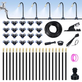 ASEVAT 65FT Drip Irrigation Kit Plant Watering System Quick-Connect Micro Mis...