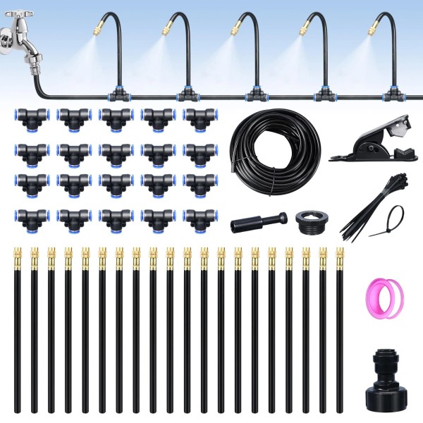 ASEVAT 65FT Drip Irrigation Kit Plant Watering System Quick-Connect Micro