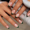 Uñas postizas almendradas con punta francesa corta y pegamento, uñas