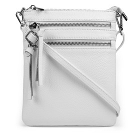 befen Leather Crossbody Purse for Women Lightweight White Crossbody Bag for Women with Multiple Pockets