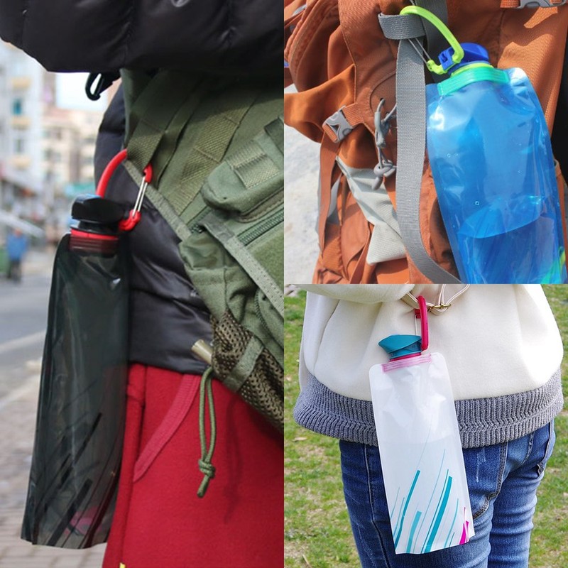 Foldable Water Bottle Set of 3, Maxin Flexible Foldable Reusable