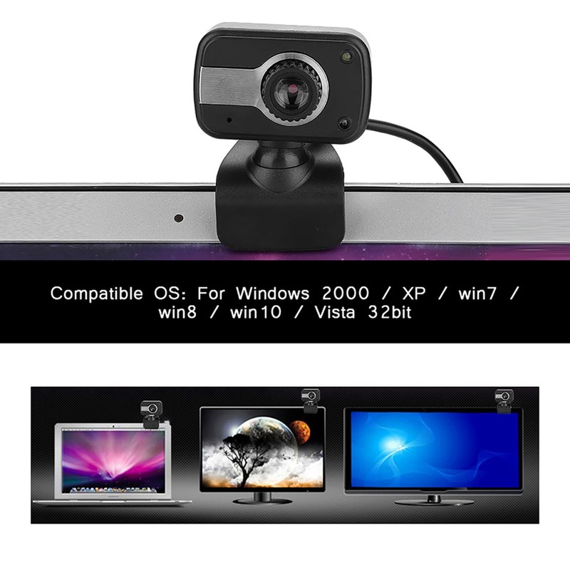 Acouto Cámara Web USB 0. P 480p Luz LED Cámara