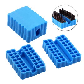 2 Pieces/Set 32 Holes Hex Shank Screwdriver Bits Holder Plastic Storage Tray Organizer Compact Size Portable Bits Rack Hex Bit Organizer Case