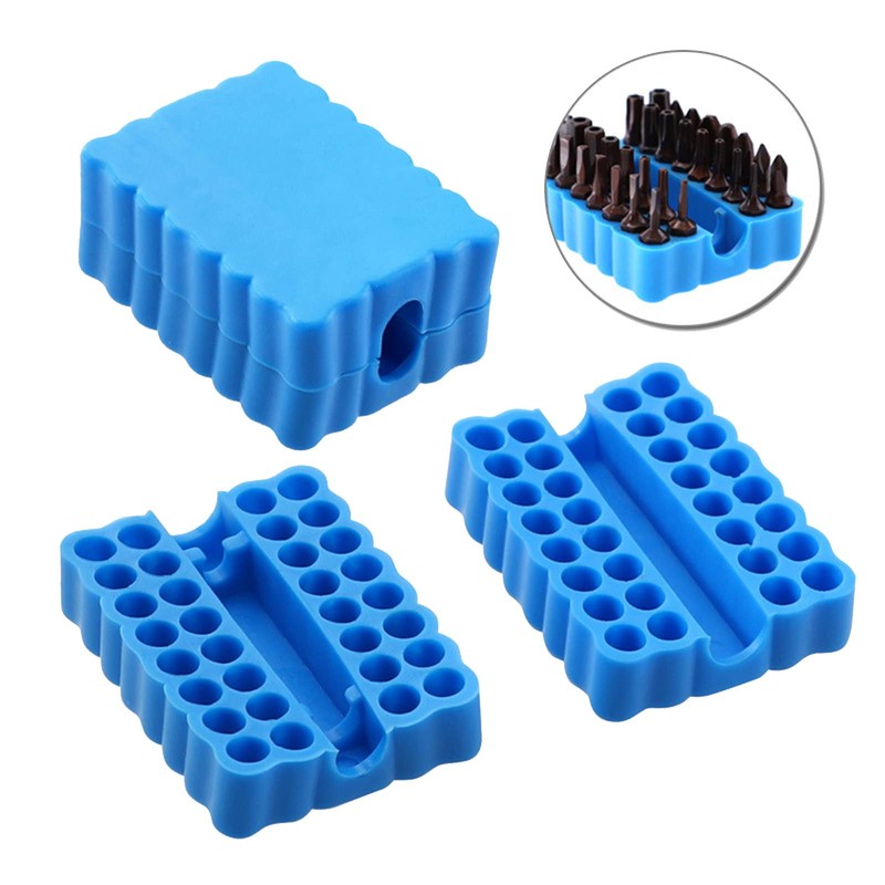 2 Pieces/Set 32 Holes Hex Shank Screwdriver Bits Holder Plastic