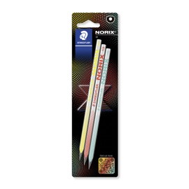 STAEDTLER NORIX® 181 Blister Card with 3 Pencils in Assorted Colours Norix - The New 10+ Assortment, 181-HBBK3