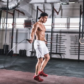 Relaxdays Unisex - Adult Relaxday Skipping Rope, Professional Jump Rope with Ball Bearings, Handles with Extra Weights, Boxing & Fitness, Black, 1 Piece