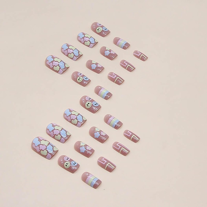 RikView Medium Length Press on Nails Square Acrylic Nails with