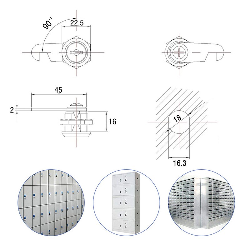 4 Pack 16mm Mailbox Cam Security Lock with Keys Cam