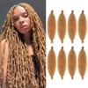 8 Packungen vorgetrennte, federnde Afro-Twist-Haar-Frühlings-Haarverlängerungen für weiche Locs Kunsthaar-Extensions für Damen, natürliches Schwarz Marley gedrehtes Flechten, synthetische
