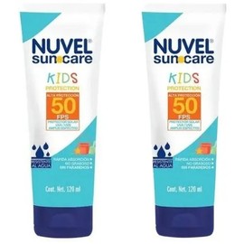 2 Protectores Solares 50 Fps Nuvel Suncare Kids 120 Ml