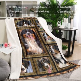 Throw Blanket Bernese Mountain Dog Blankets Fuzzy Fleece Soft Blanket Cozy Warm Travel Blanket for Couch Sofa or Bed, Dogs Lover Gift, 50 x 60 Inch