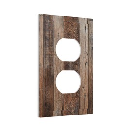 Ihsourgnitnem Outlet Covers Rustic Wood Texture Brown Plank Country 1 Gang Duplex Light Switch Cover Decorative Switch Plates Electrical Receptacle Faceplate Wall Plate For Farmhouse Cabin Decor