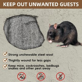 Steel Wool 000-4 Rolls Steel Wool Against Mice with 4 m x 78 mm, Stainless Steel Wool Fine Against Rats Steel Wool for Holes and Wall Cracks of Home, Garden, Cleaning and Polishing