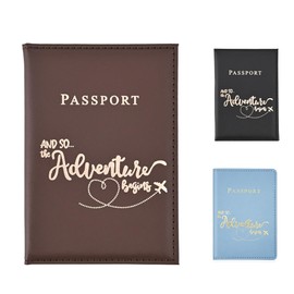FUZVOL Passport Holder PU Leather Passport Cover for Documents, Passport Wallet for Credit Cards, Business Cards, Money, Travel Wallet Women & Men Travel Boarding Accessories, Brown
