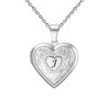 KunBead Jewelry Letter J Initial Picture Photo Heart Locket Alphabet