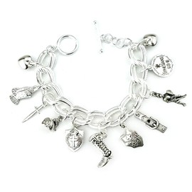 Armor of God Double Twist Chain Charm Bracelet Scripture Verse Christian Gift for Her (Link Chain Bracelet)