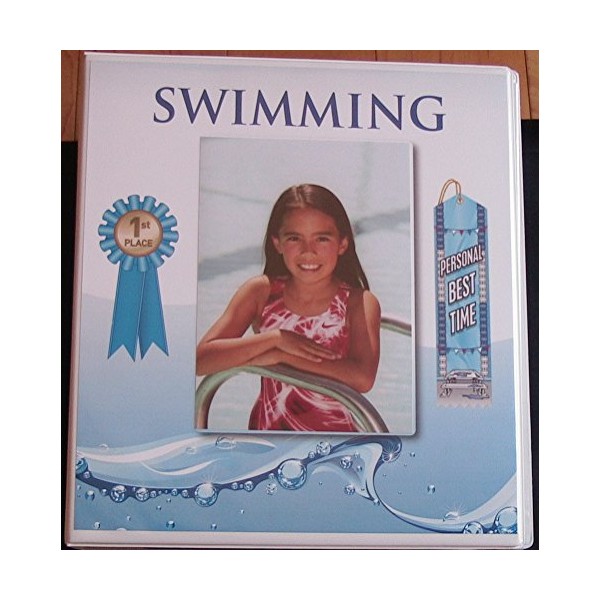 Mercurydean Swimming Gift Award Ribbon BINDER Organizer Display Storage Swimmer