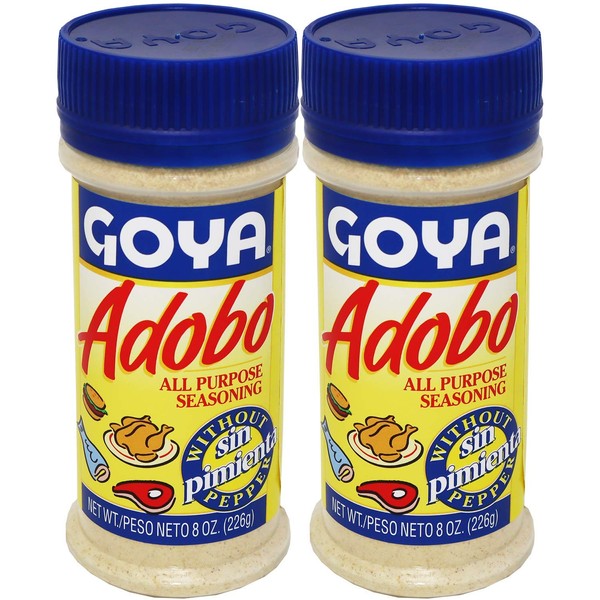 Goya Adobo Seasoning Without Pepper 8oz All Purpose Seasoning - Sin Pimenta (2 units)