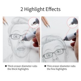 Electric Eraser Kit, Electric Rubber Set with 22pcs Additional Replaceable Rubbers, for Drawing, Painting, Sketching, Drafting (White)