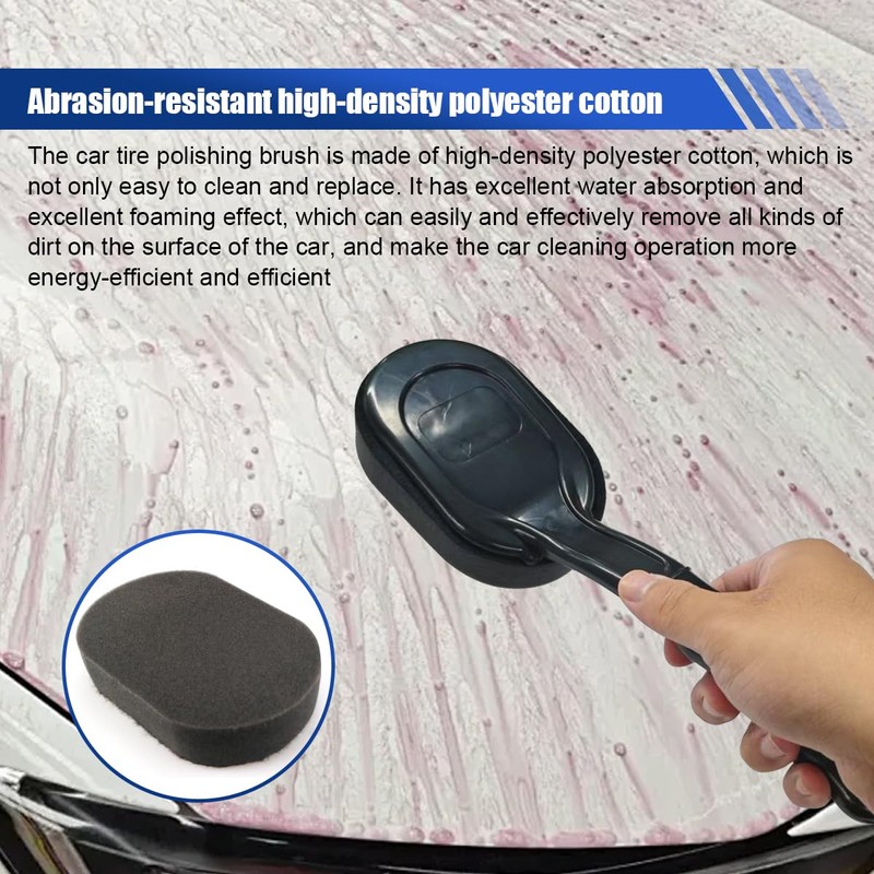 GAOLAOSY Tire Shine Applicator Brush, High-Density Sponge Tire Dressing Applicator