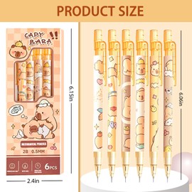 Cute Capybara School Supplise,Capybara Stationery Set,12Pcs Cute Capybara Mechanical Pencils with Eraser 0.5mm Kawaii Cartoon Capybara Mechanical Pencil School Pencil for Women Man