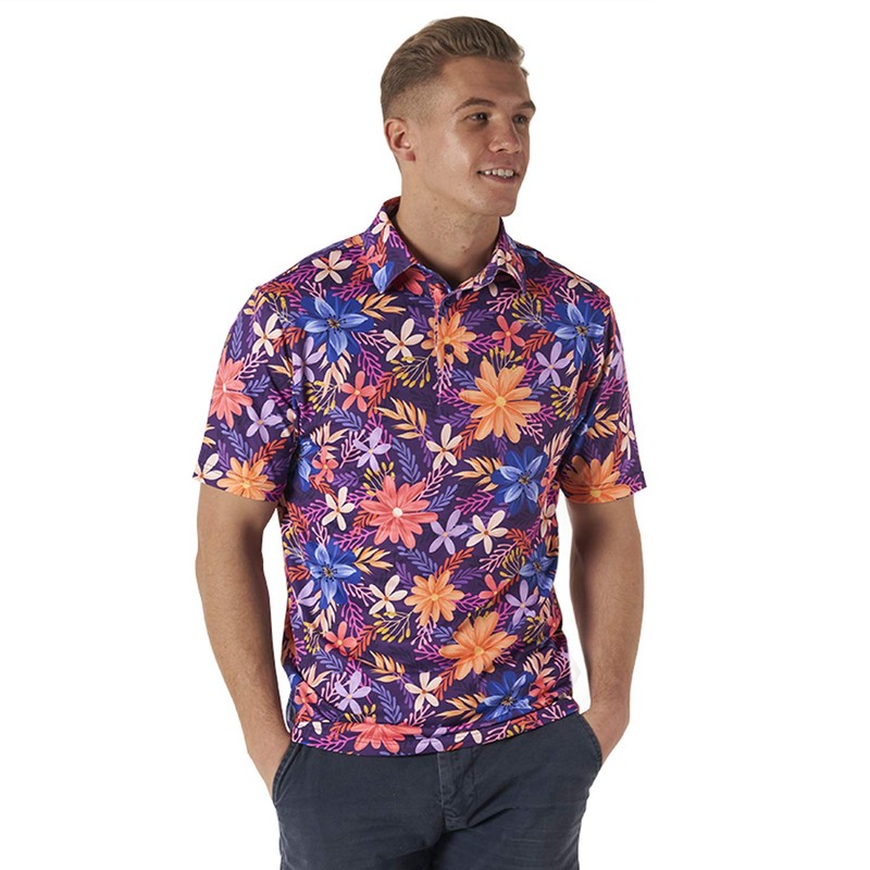 Royal & Awesome Men's Patterned Golf Polo Shirts Patterned Golf