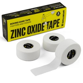 SPORTTAPE Zinc Oxide Tape - 3 Rolls - 2.5cm x 10m | Wrist & Finger Tape | Boxing Tape, Wrist & Hand Wrap | Sports Strapping Tape, Athletic Tape for Rugby, Football, Rowing, Volleyball & Golf