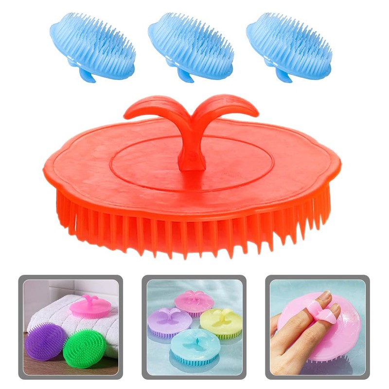 FOMIYES 4pcs Massage Shampoo Brush Hair Massager Scalp Scrub Brush