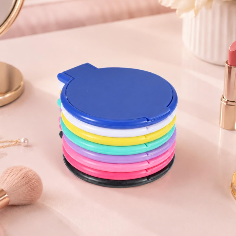 80pcs Mini Round Folding Mirror Portable Pocket Mirrors Compact Mirrors