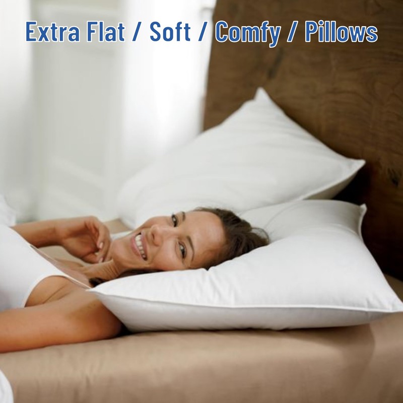 SILUI Flat Soft Thin Pillows for Sleeping King Size Set