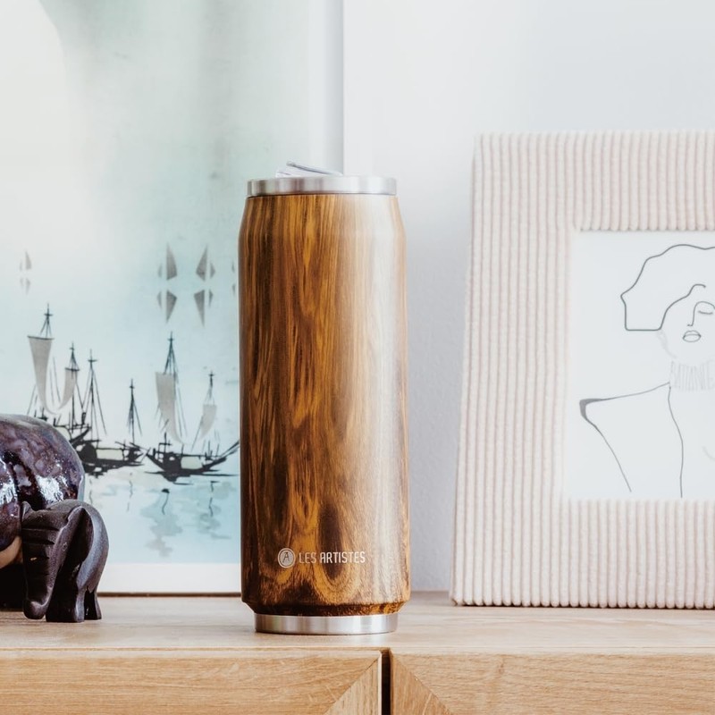 Les Aristes Paris Pull Can'It Wooden Water Bottle, 500 ml