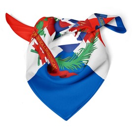 Dsiflylife Dominican Flag Silk Scarfs Women's Fashion Square Silk Scarf for Hair, Square Silk Hair Wrap for Women Hand Rolling Edge